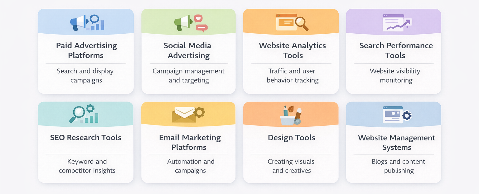 Tools and Technologies Covered in Digital Marketing Courses