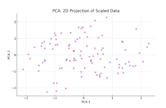 2D Projection of Scaled Data