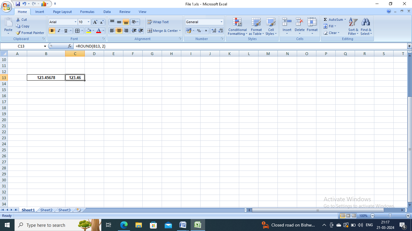 ROUND function in Excel