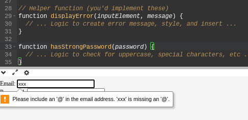 Error message