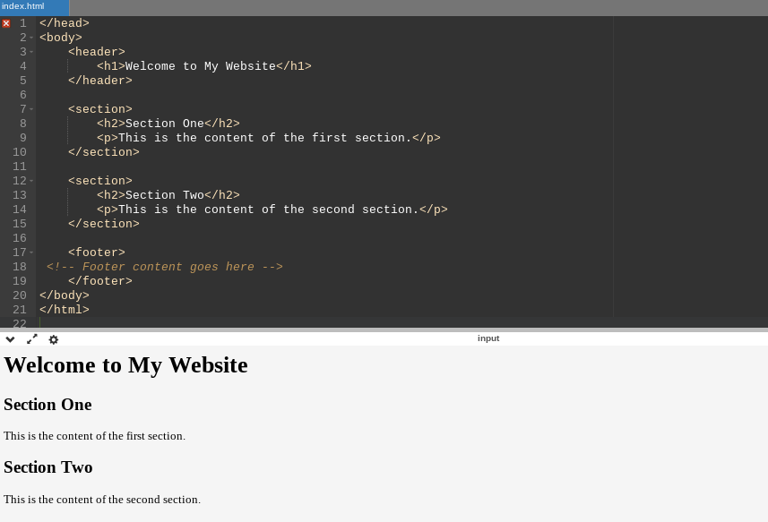 HTML program example 1