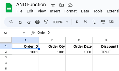 An example of the AND function