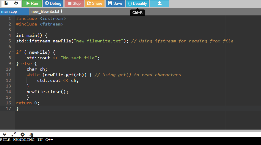 File Handling Function in C++