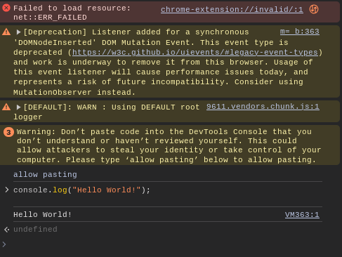 In-Browser Console