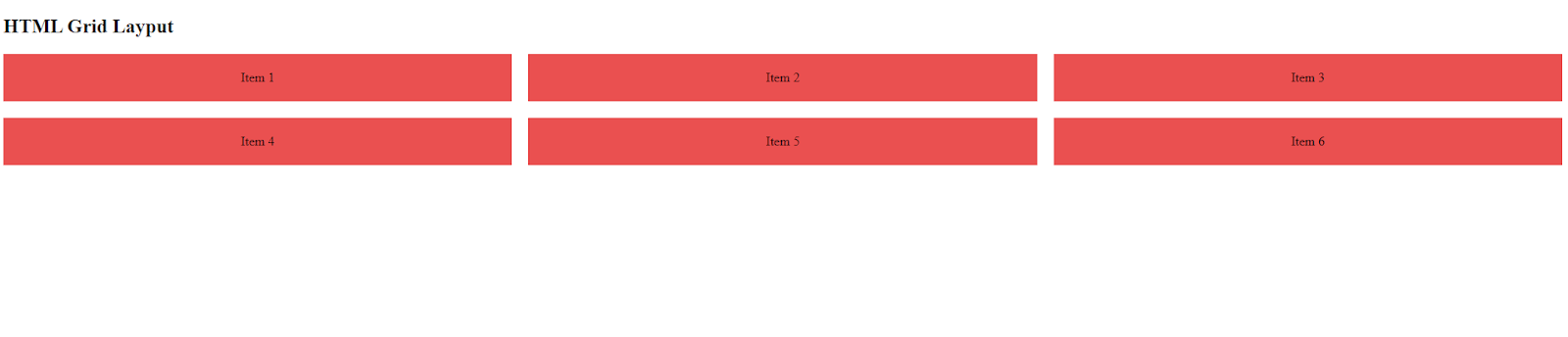 Basic HTML Grid Layout