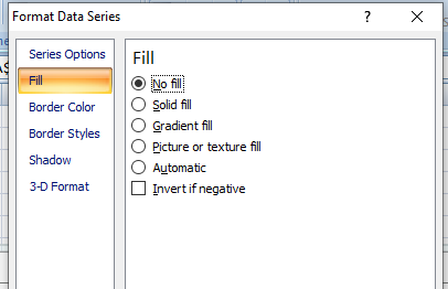 No fill option from the Fill tab