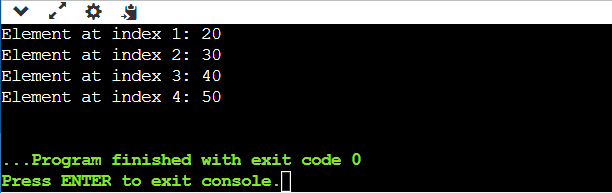 Output of loop to access array in C++