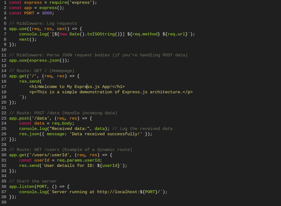 Express.js architecture example