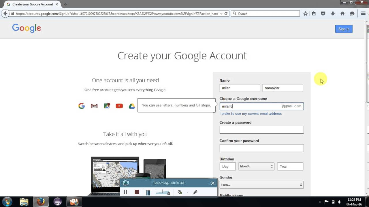 Create your Google account