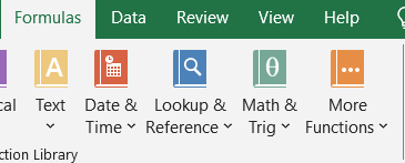 Formulas tab
