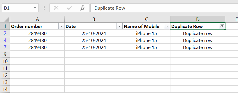 Duplicated rows only