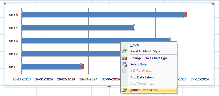 Format Data Series from context-menu