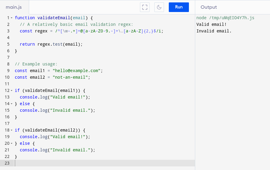 Regex matches in JS
