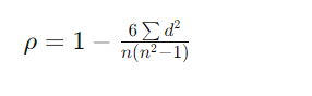 Formula for Spearman Rank Correlation