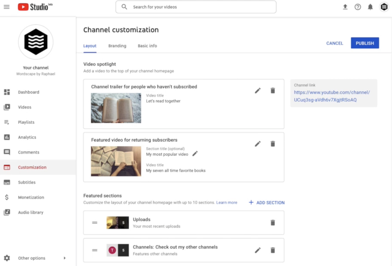 How to customize your YouTube channel