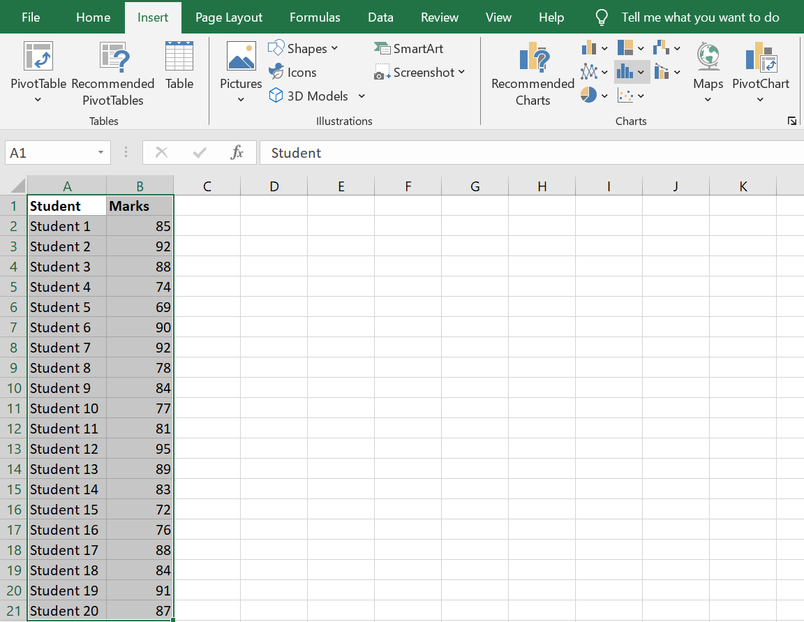 Creating Histogram in Excel