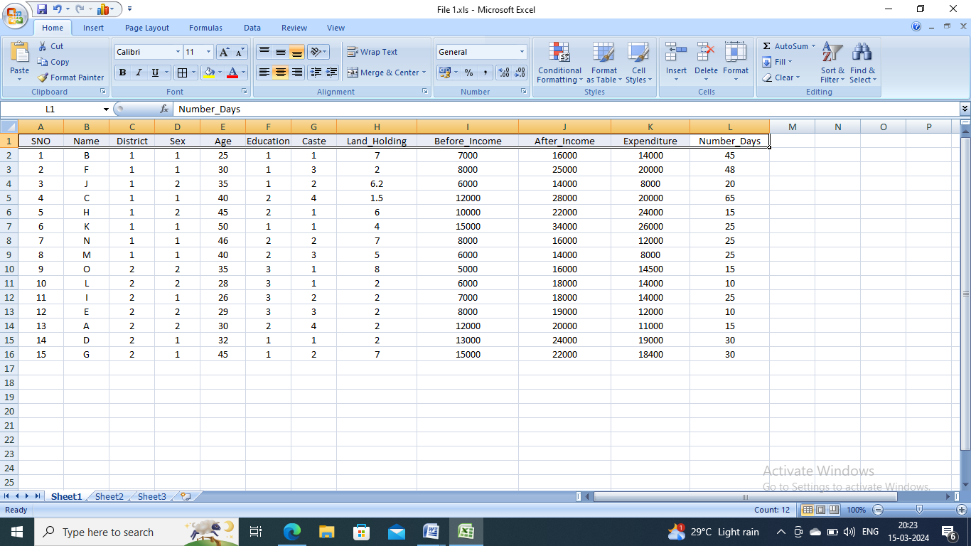 Adding an outline to selected cells