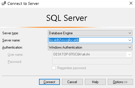 Connecting SQL Server with SQL Server Management Studio (SSMS)