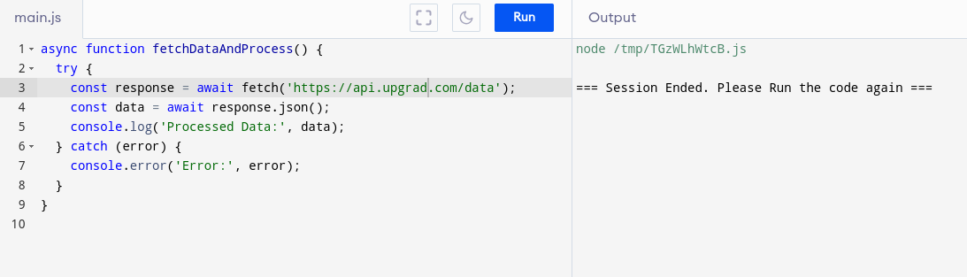 JavaScript async await Approach
