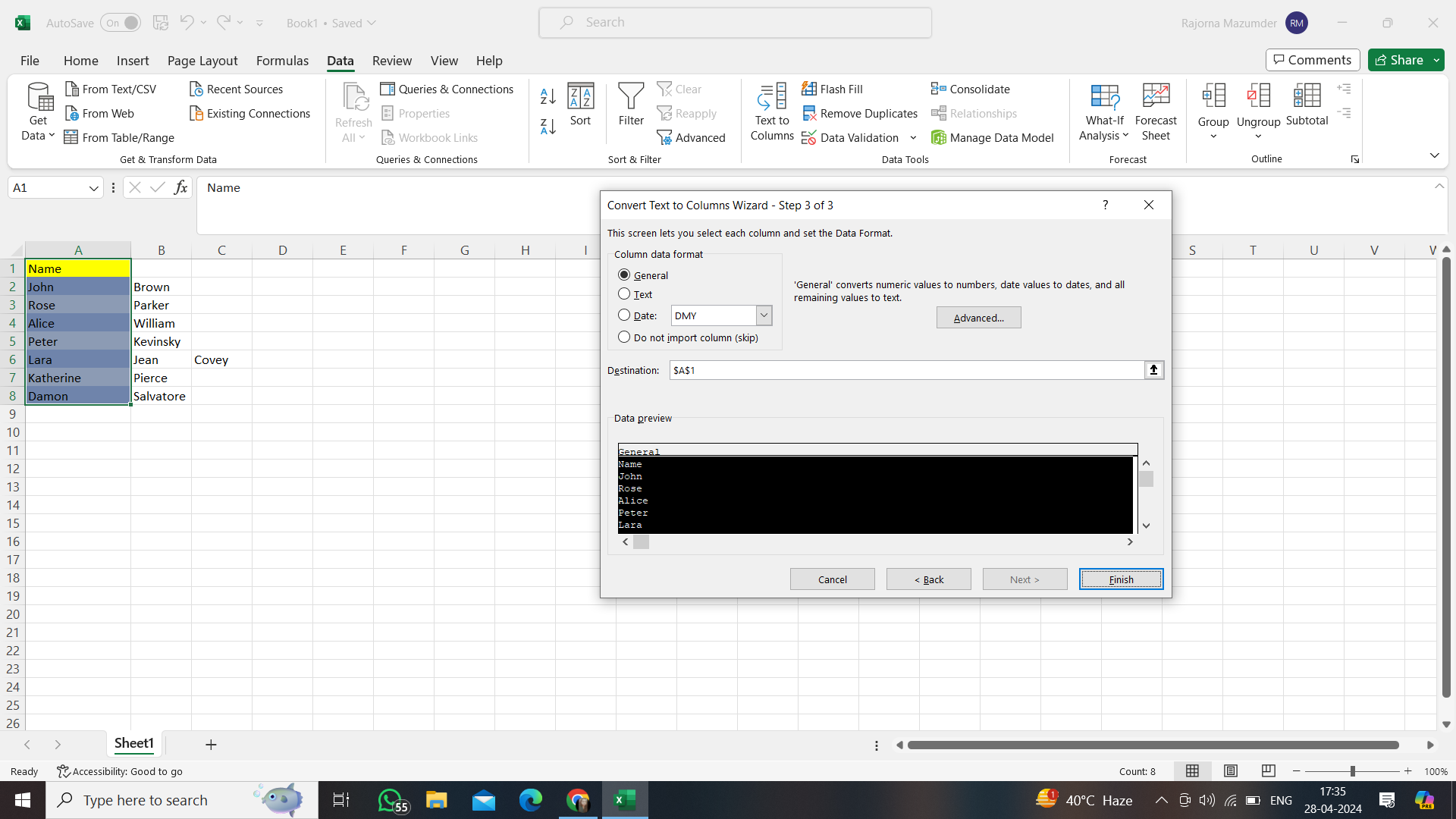 Selecting Advanced Settings