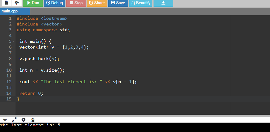 Vector Function in C++