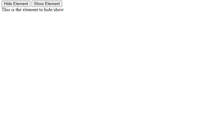 hide and show element through css properties
