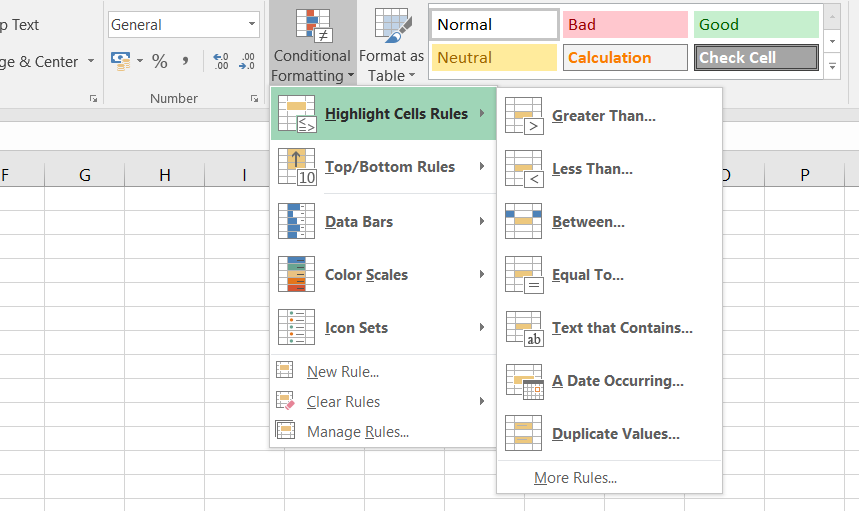 Conditional formatting