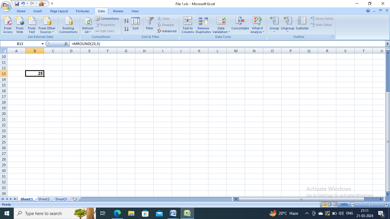 MROUND function in Excel