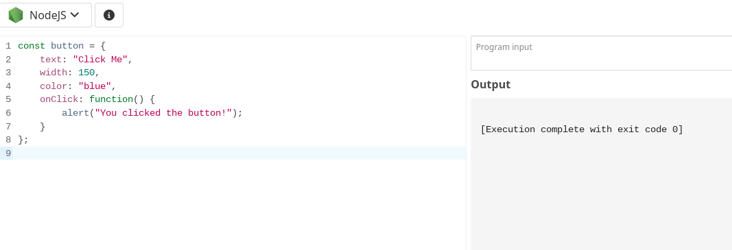 Modeling a button program