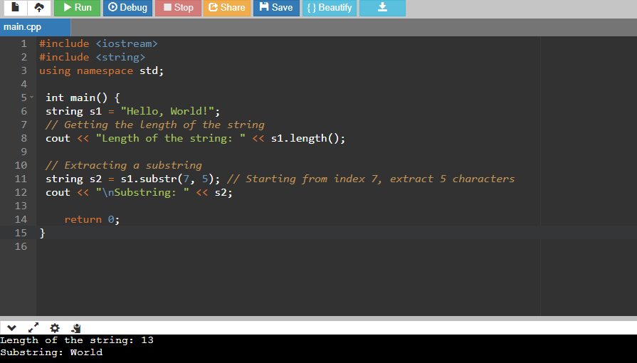 String Function in C++