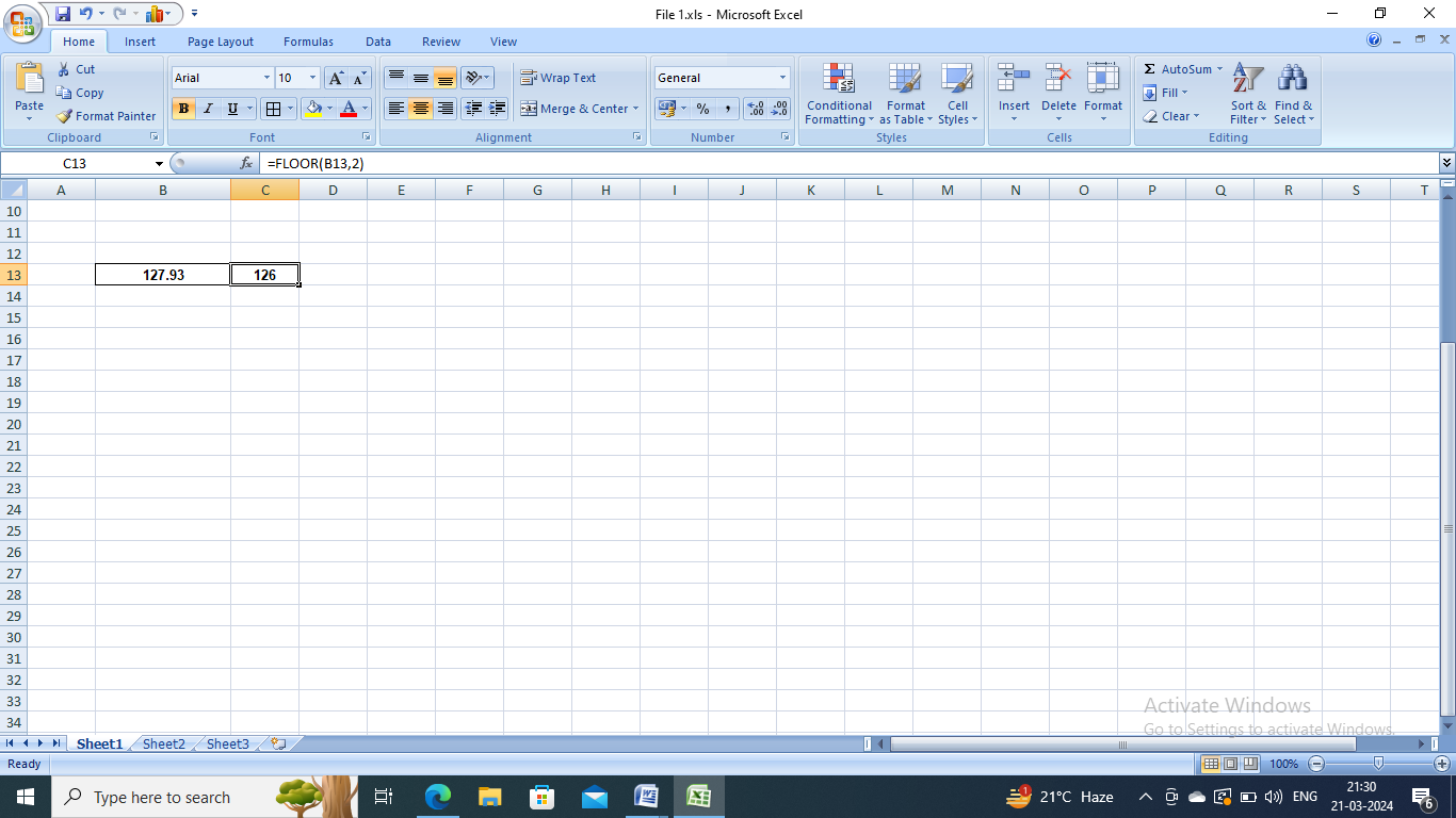  FLOOR function in Excel