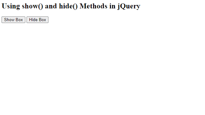 using show and hide methods jquery