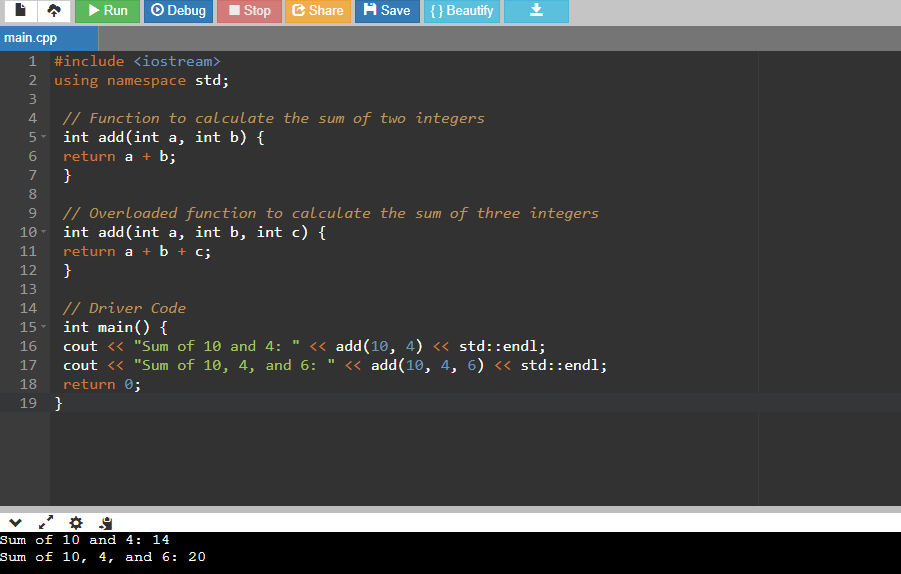 Function Overloading in C++