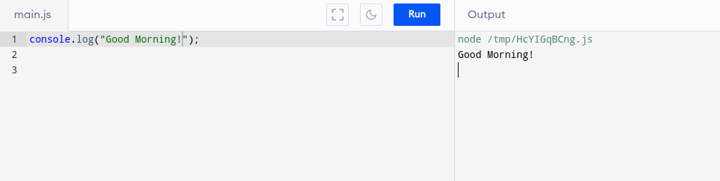simple Hello Javascript program