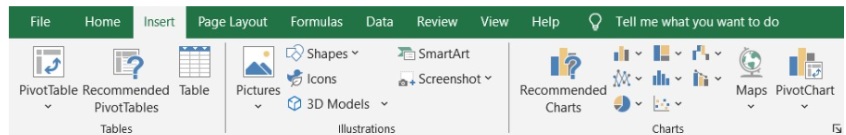 insert option in excel