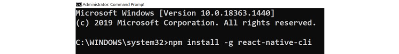 install react native cli windows 10 globally