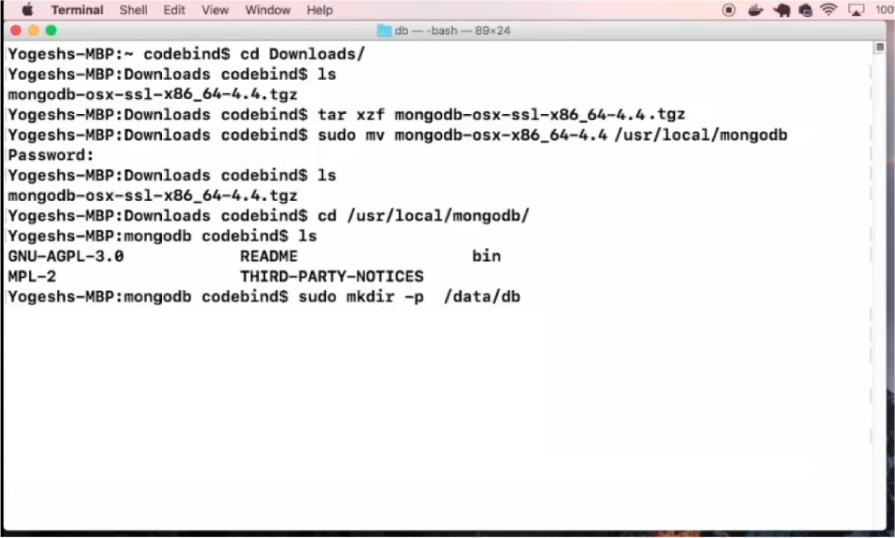 mac install mongodb